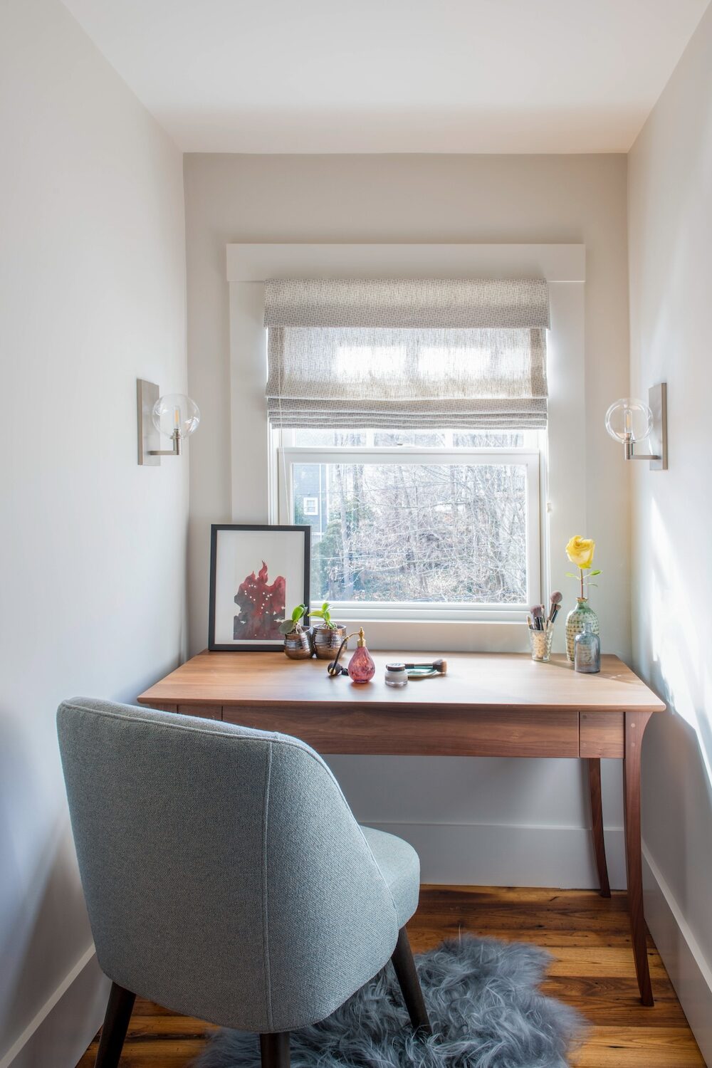 Home Office Wood Desk Window