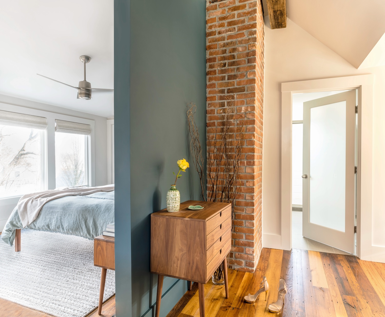 Primary Bedroom Suite Exposed Brick